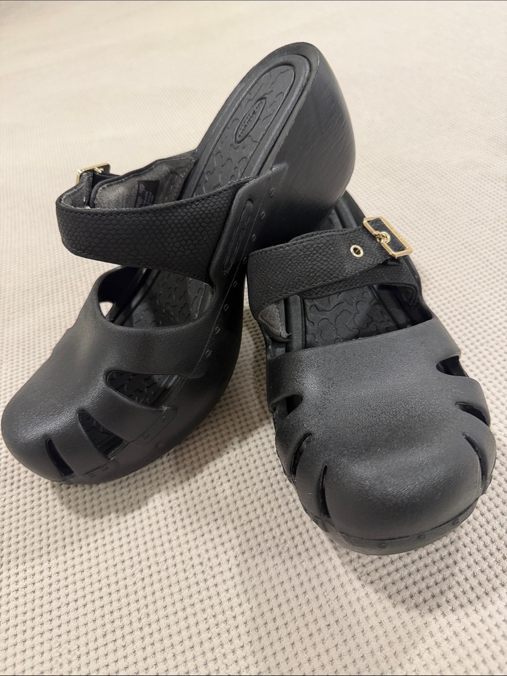 Dr. Scholl's Black Kids Clog Sandals with Buckle Strap